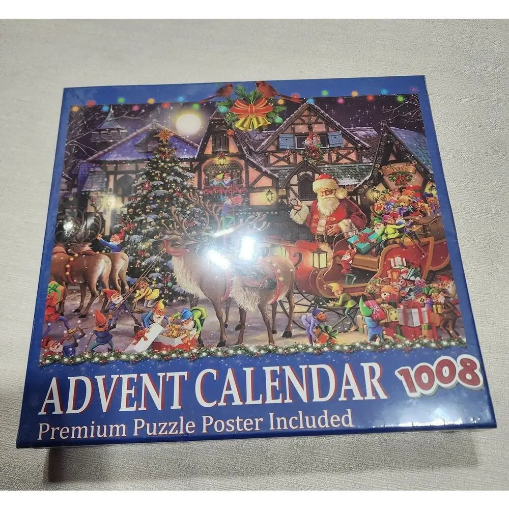 Advent calendar Santa and reindeer 1008 piece jigsaw puzzle